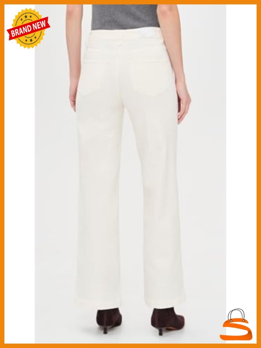 High Rise Wide Leg Jeans with Rounded Inset Pockets - Picture 2 of 5